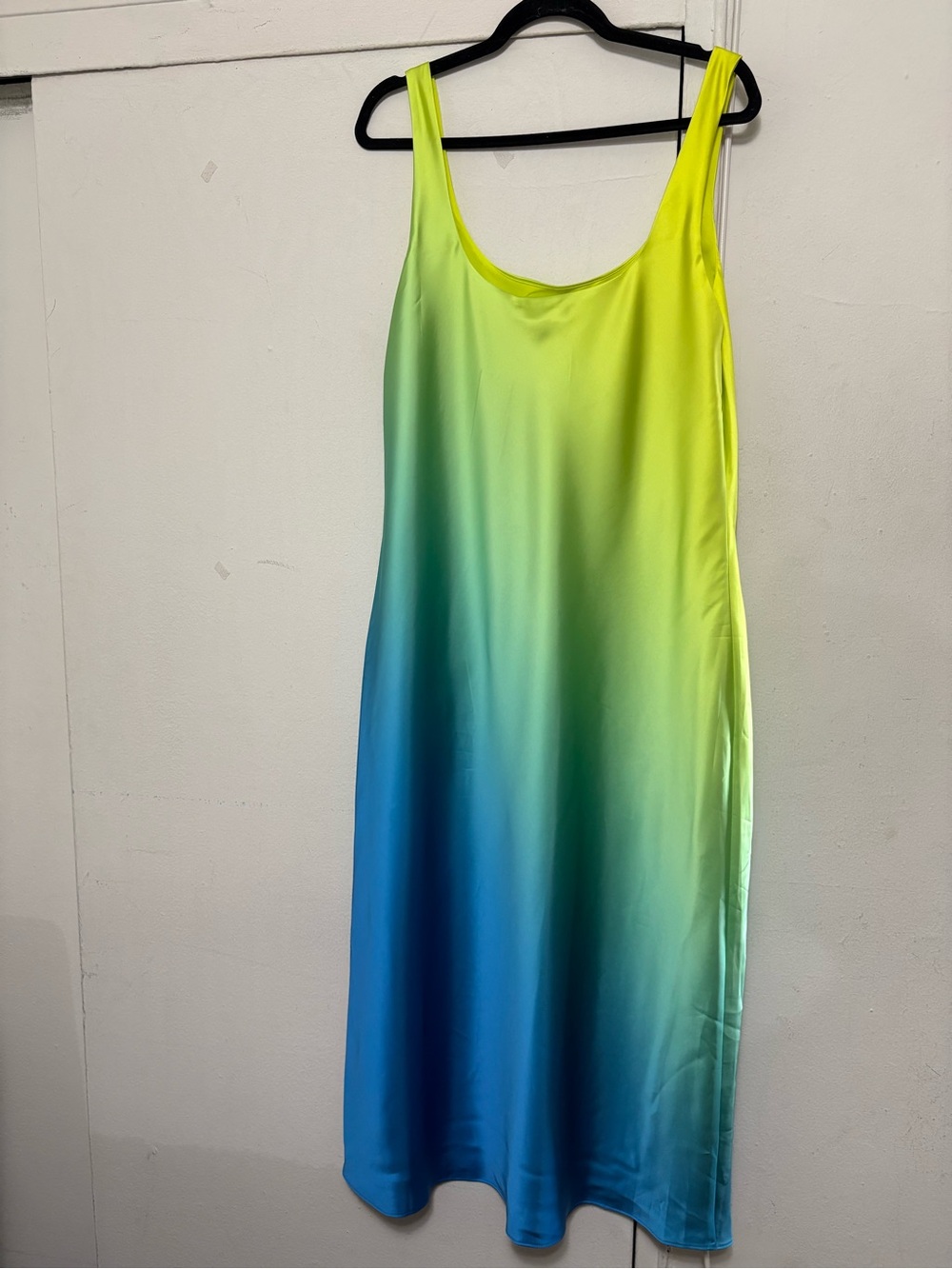 Women’s Gradient Swim Cover-Up Dress in Lime to Aqua